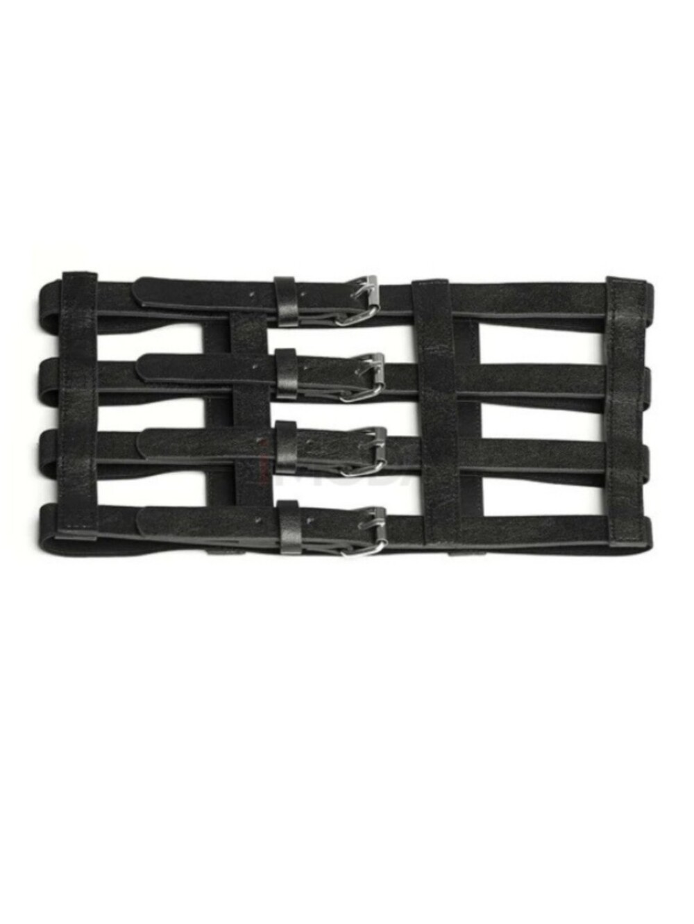 Faux Leather And Elastic Cage Corset Waist Belt
